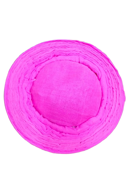 Traditional Bajeerao Pagdi, Pink Velvet with Gold Embroidered Border, Wedding Turban