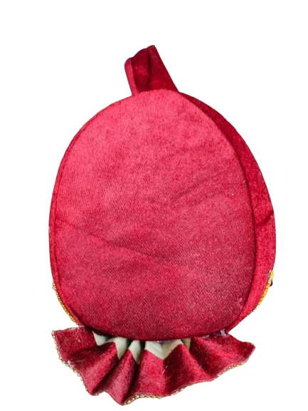 Traditional Maroon Velvet Turban with Gold Trim and White Feather, Indian Wedding Pagdi, Bindayak pagdi for kids