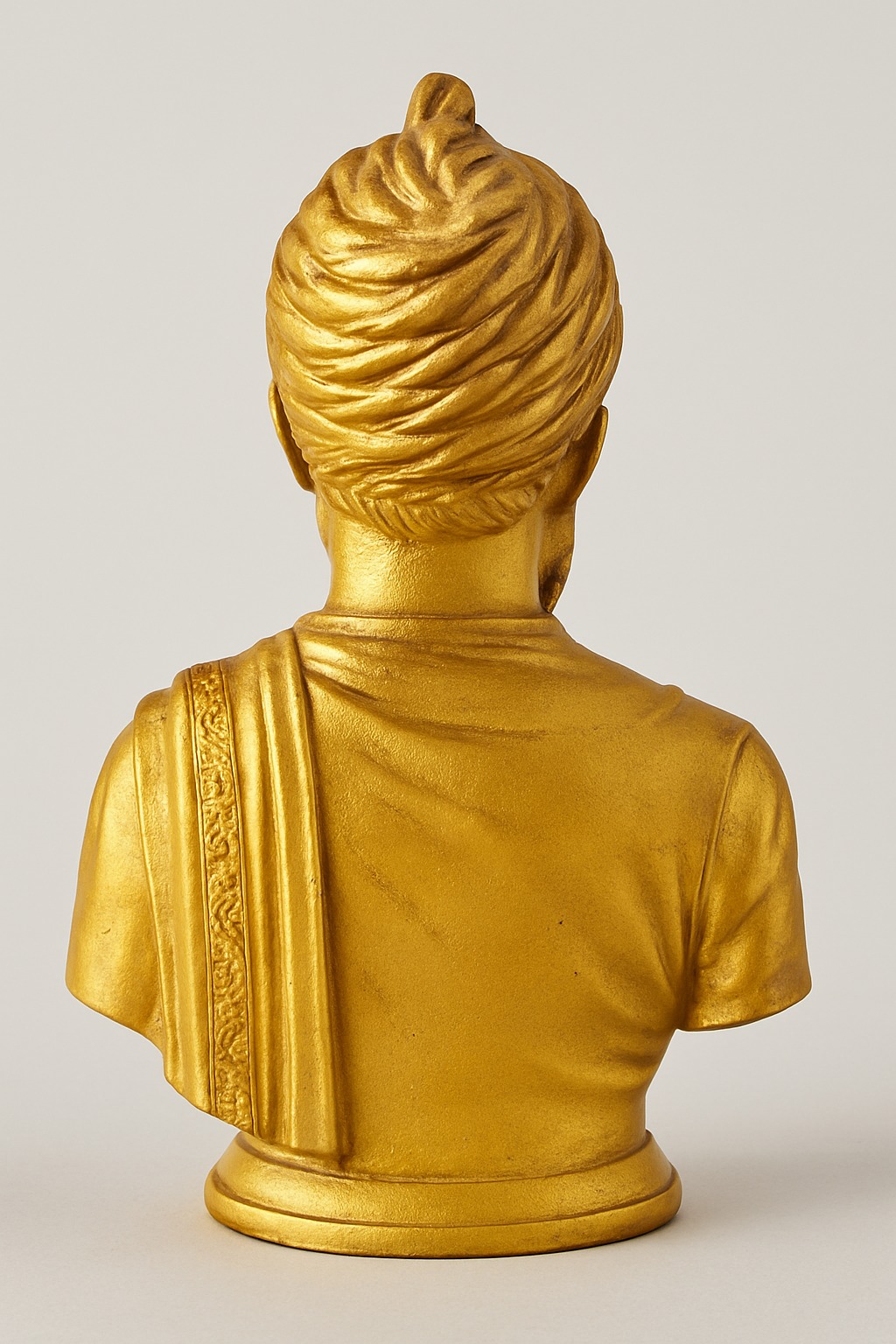DEHATIBAZAR | Shiva Ji the Indian Warrior Bust Statue | Gold Finish | Decorative Sculpture with Turban and Ornate Details