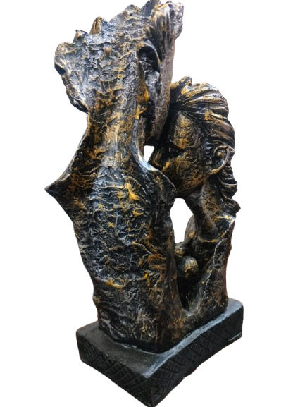 Decorative Bronze-Style Family Embrace Sculpture, Modern Art Statue, Home Decor