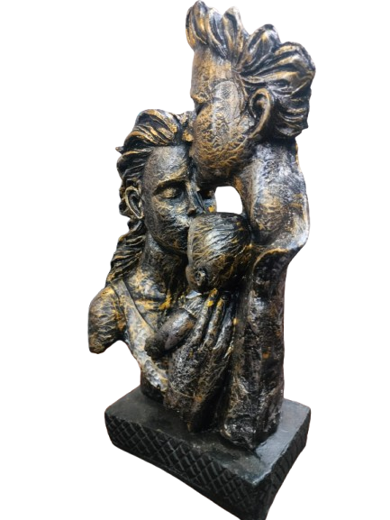 Decorative Bronze-Style Family Embrace Sculpture, Modern Art Statue, Home Decor