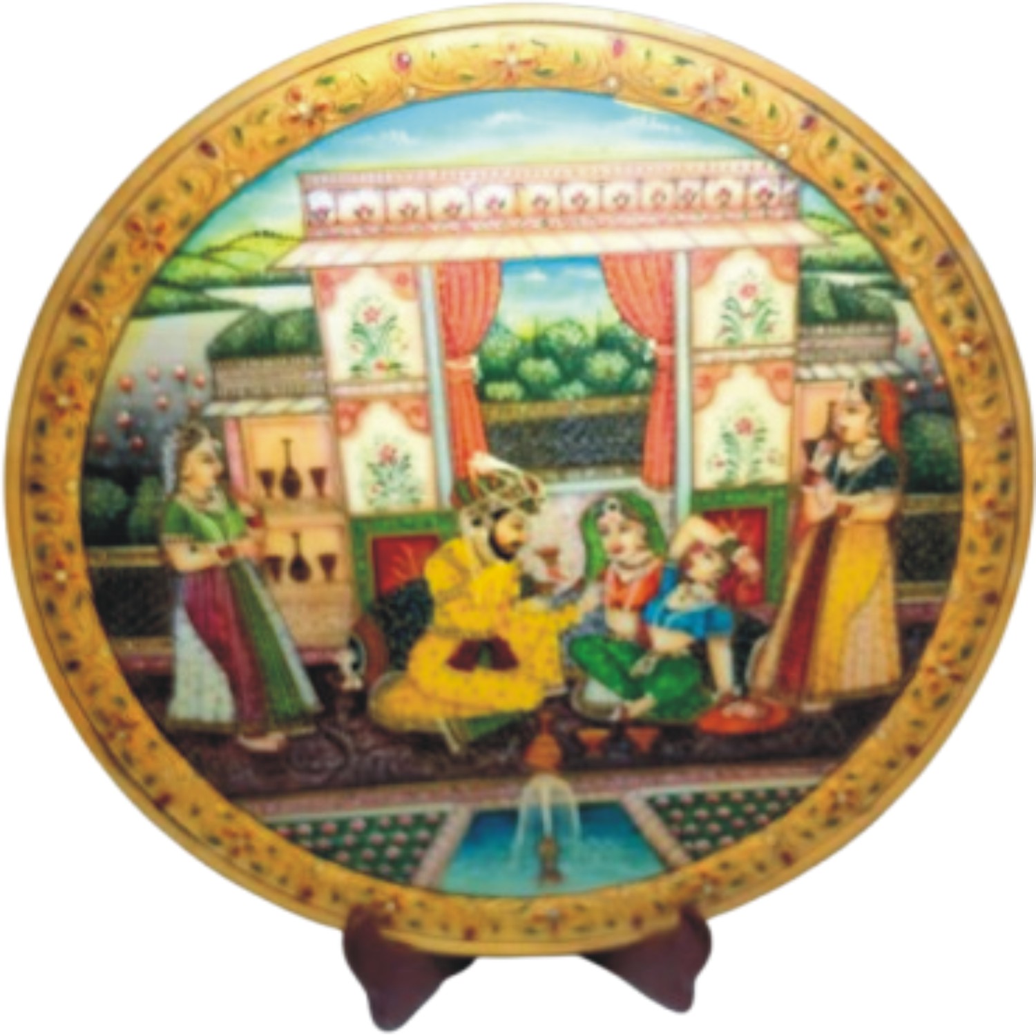 Marble Painting - Mughal Harem