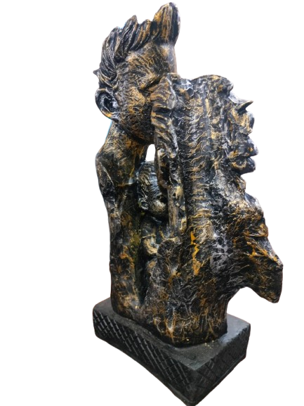 Decorative Bronze-Style Family Embrace Sculpture, Modern Art Statue, Home Decor