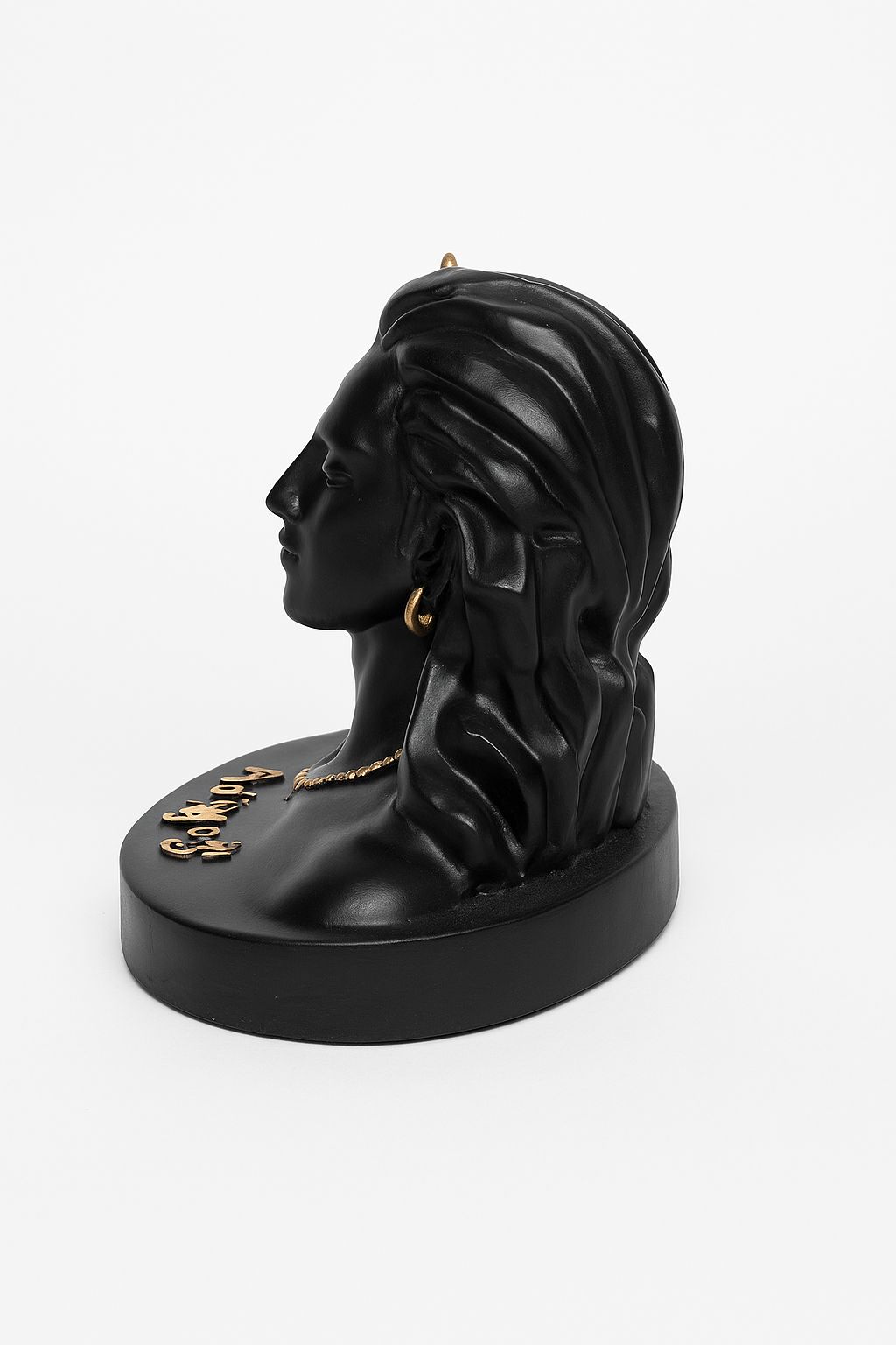 DEHATIBAZAR | Resin Adiyogi Decorative Bust Statue 3 inch, Black with Gold Accents, Spiritual Home Décor | Small Size for car deshboard